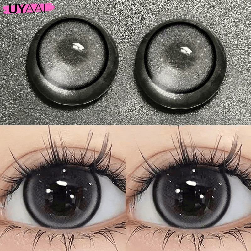 คอนแทคเลนส์ [0.00~-6.00]UYAAI คอนแทคเลนส์สีกรองแสงคอนเทค Brown Gray เลนส์บิ๊กอาย 14.5mm-1คู่