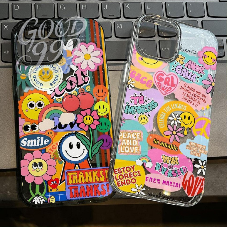 ใสแวววาวด้วย TPU นุ่มๆ พร้อมดอกทานตะวันสีรุ้งสุดน่ารัก รองรับ เคสไอโฟน iPhone7 8 PLUS X/XS XR 16 15 14 13 12 11 PROMAX