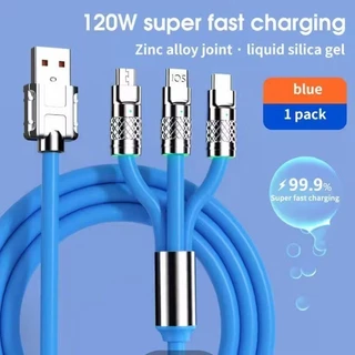 DZB HOME สายชาร์จเร็ว 3 IN 1 รองรับหลายระบบ สูงสุด 120W สายยาว 1.2 Type C โอนถ่ายข้อมูลได้