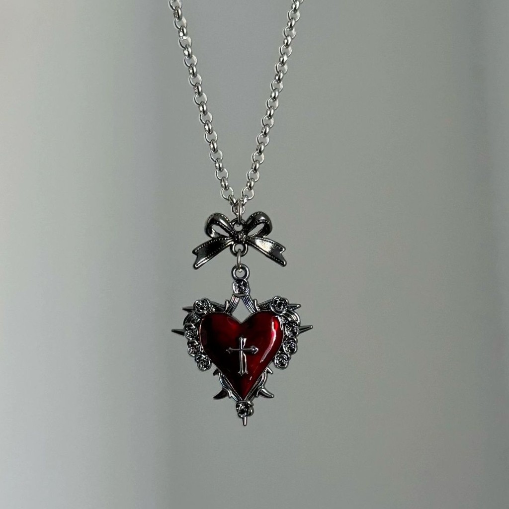 X-ORANGE Dark Gothic Punk Love Cross สร้อยคอ Thorn จี้ Retro choker สไตล์ใหม่ Casual หญิงอุปกรณ์เสริม