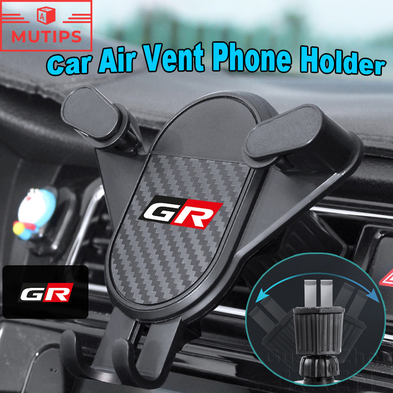 Toyota GR Sport รถระบายอากาศโทรศัพท์เมายืน 360° ที่วางมือถือแบบปรับได้หมุน สําหรับ 86 Yaris Corolla Cross Altis Supra CHR Wish bZ4X Vios Sienta Avanza
