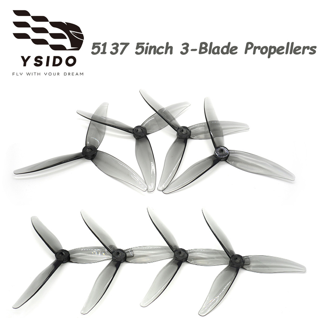 2/4/8 คู่ 5137 ใบพัด 5 นิ้ว 3 ใบมีด RC Prop ใบมีดสําหรับรีโมทคอนโทรล FPV Freestyle Racing Drone Quadcopter Mark4 รุ่น