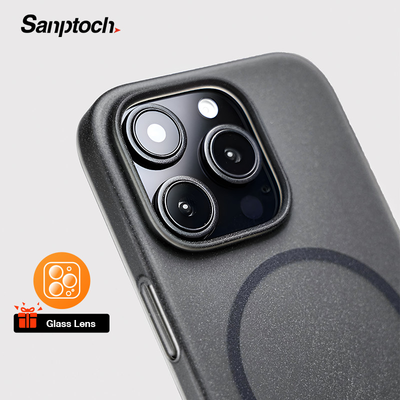 Sanptoch Sandstone Matte Texture เคสโทรศัพท์สําหรับ iPhone 17 / 16 / 15 / 14 / 13 / 12 Pro Max ใช้งานร่วมกับ Magnetic Frosted Skin-friendly Cover Ultra Slim PC ปลอกป้องกัน