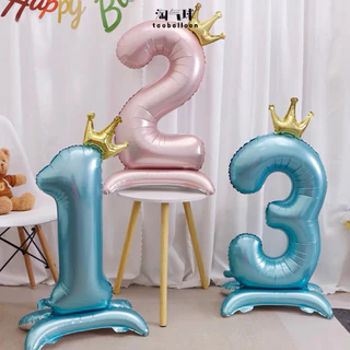 ลูกโป่งเลข เลขตั้งได้ ตัวเลข 42 นิ้ว พร้อมมงกุฎ ขนาดใหญ่มาก ลูกโป่งตั้งได้ ลูกโป่งตัวเลข
