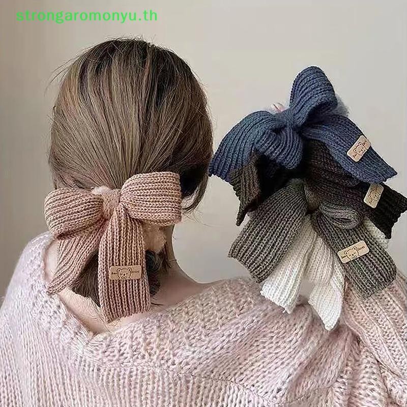 Strongaromonyu น่ารักโบว์ยาง Band Lamb ขนสัตว์ Bowel แหวนผมถักขนสัตว์ Plush หางม้าผม Tie Headwear Scrunchies หญิงอุปกรณ์เสริมผม TH