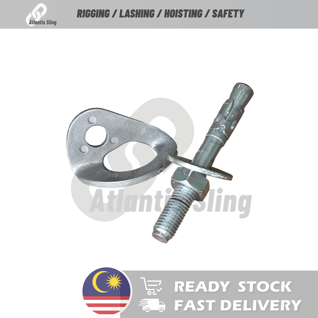 PETZL ANCHOR POINT COUER STEEL EN795A EN959 พร้อม 12MM X 100MM (L) ANCHOR BOLT