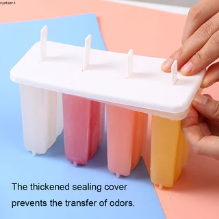 🌷COD🌷ไอติมแม่พิมพ์ แม่พิมพ์ไอติม 4 แท่ง พิมพ์ไอศครีม DIY แม่แท่งน้ำแข็ง แม่น้ำแข็ง ทำไอศครีม วัสดุพลาสติก