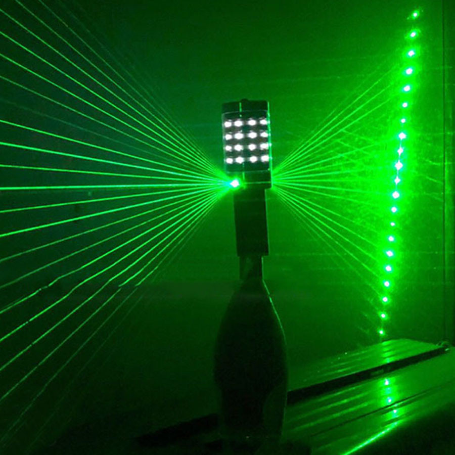 LED Flash Stick สองหัวเลเซอร์โปรเจคเตอร์แสงแชมเปญขวด LED Strobe Baton Party Club Bar ขวดบริการ Sparkler