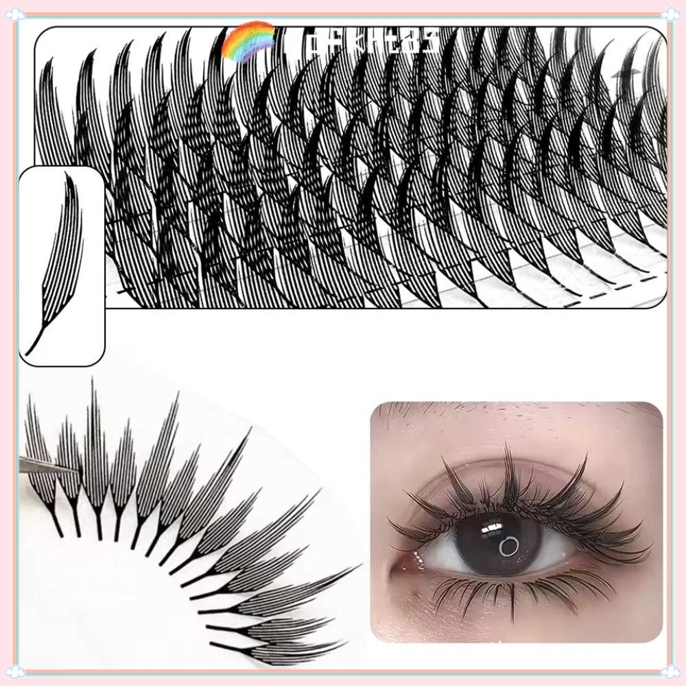 ต่อขนตา ชุดขนตาช่อ 12 แถว C/D Curl ขนตาปลอม,คุณภาพสูงคลัสเตอร์เดี่ยวการ์ตูน Spire Mink Lashes แต่งหน้าเครื่องมือ