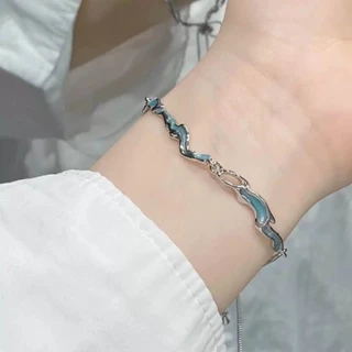 สร้อยข้อมือ รูปดอกซากุระ สีชมพู ประดับโบว์ INSสไตล์เกาหลี สำหรับผู้หญิง โลหะผสม ไม่ตกสี B102