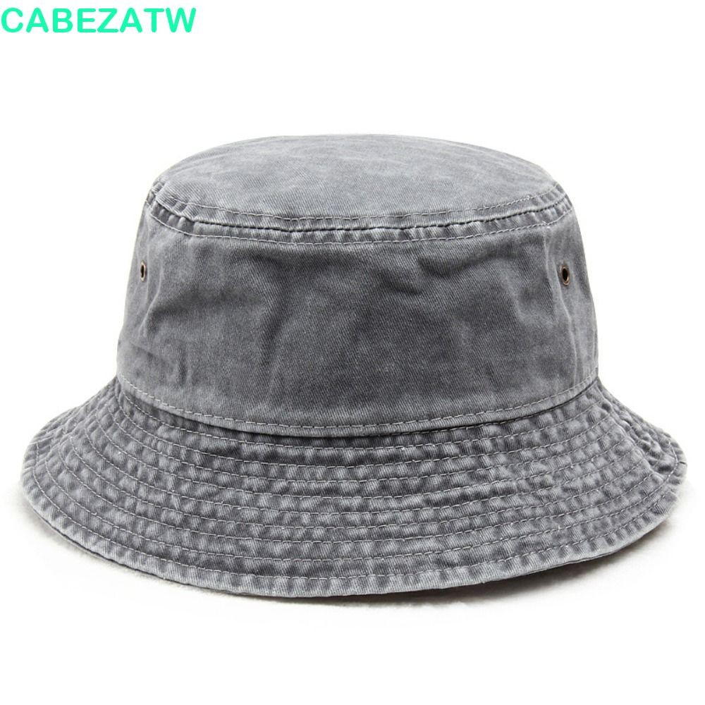 CABEZATW ล้าง Denim Bucket หมวก,วัยรุ่น Big Brim Sunshade Bucket หมวก,แฟชั่นปีนเขาท่องเที่ยวเดินป่าห