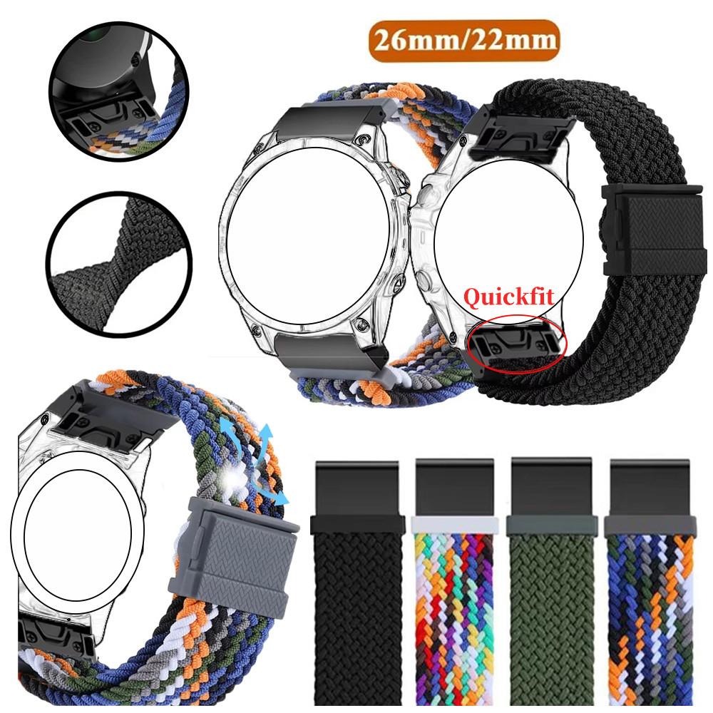 26 มม.22 มม.ไนลอน Magnetic Snap สําหรับ Garmin Fenix 8 6X 6 Pro 7X 7 5 5X Plus Epix Gen 2 Easyfit สา