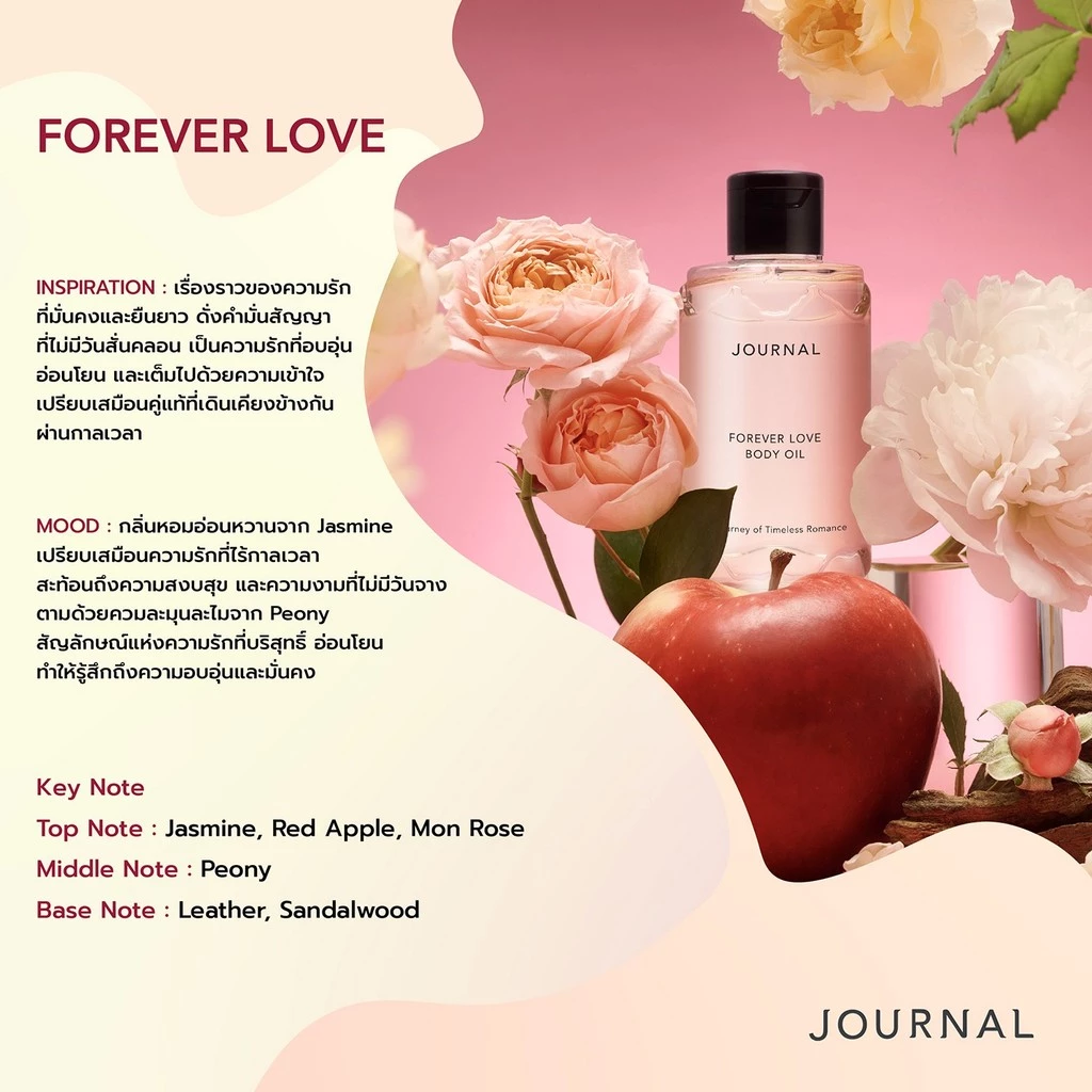 JOURNAL Body Oil : ออยล์บำรุงผิว เนื้อสัมผัสบางเบา กลิ่นหอมติดทนนาน thumbnail 8