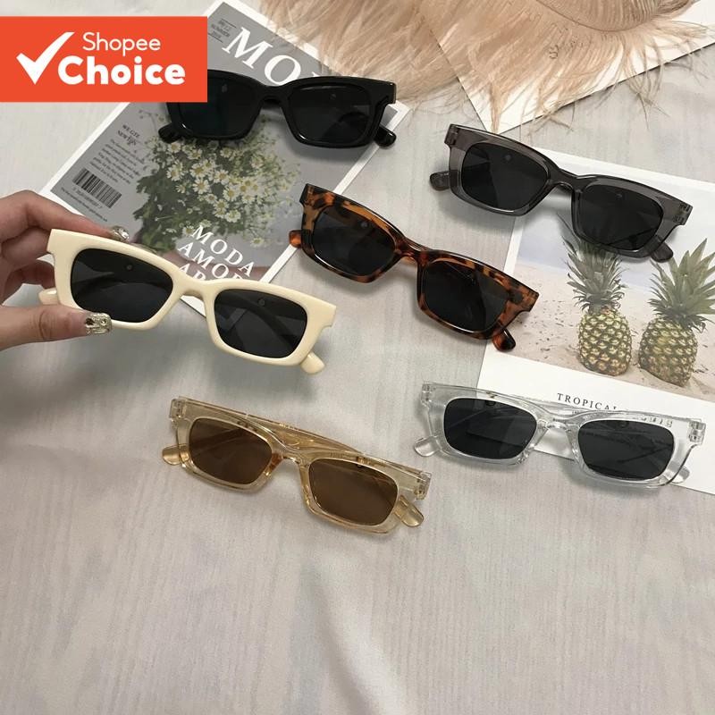 Choice แฟชั่นผู้หญิงแว่นตากันแดดสี่เหลี่ยมเล็กแว่นตากันแดดสไตล์เจนนี่เกาหลี Retro Cats Eye