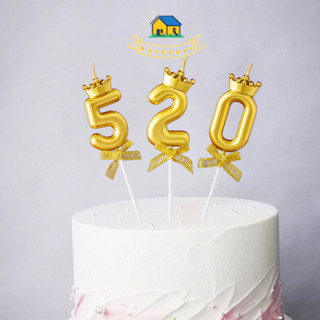 ⚡COD⚡ Knitterr เทียนรูปมงกุฎโบว์สำหรับตกแต่งเค้กวันเกิด ปลั๊…