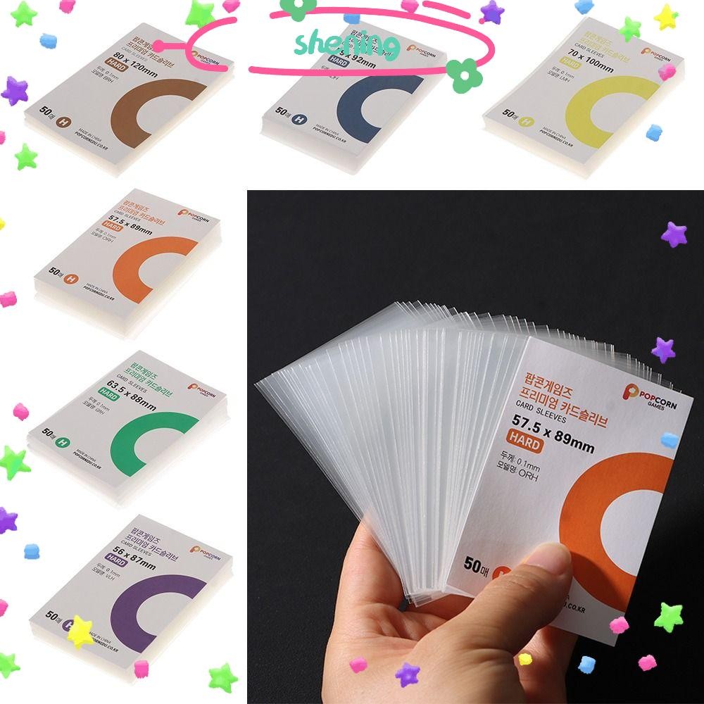 Shening 50 ชิ้นปลอกการ์ดKpop, 3 นิ้วเครื่องเขียนPhoto Holographicฟิล์มป้องกัน,ภาพทนทานPopcornการ์ด