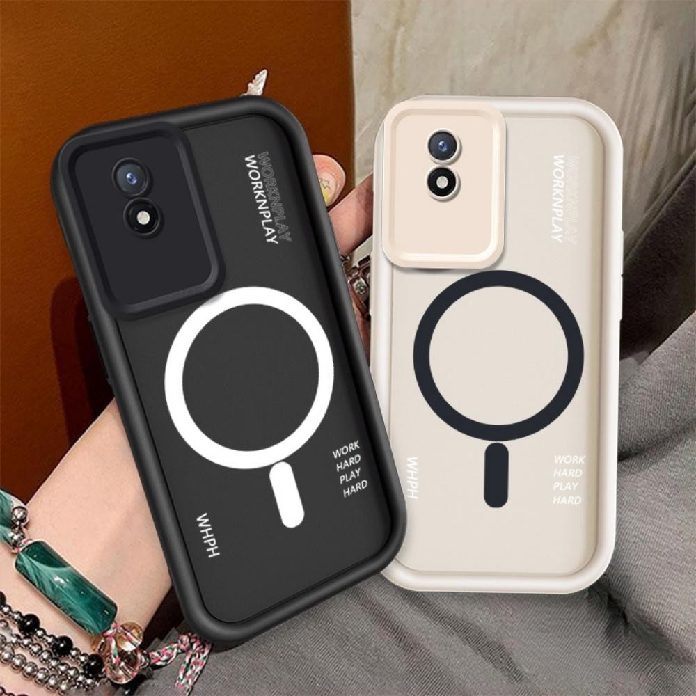 Angel Eye TrendสําหรับVIVO Y02 4G Y02A Y02T Y11 2023 ไร้สายชาร์จHaloซิลิโคนกันกระแทกTPUกรณี