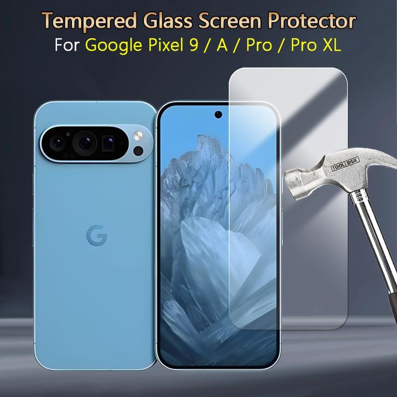 ปลดล็อคลายนิ้วมือเข้ากันได้กับ Google Pixel 9 Pro XL 9A HD Clear Slim 2.5D Anti-Scratch 9H Tough กระจกนิรภัยป้องกันหน้าจอฟิล์ม