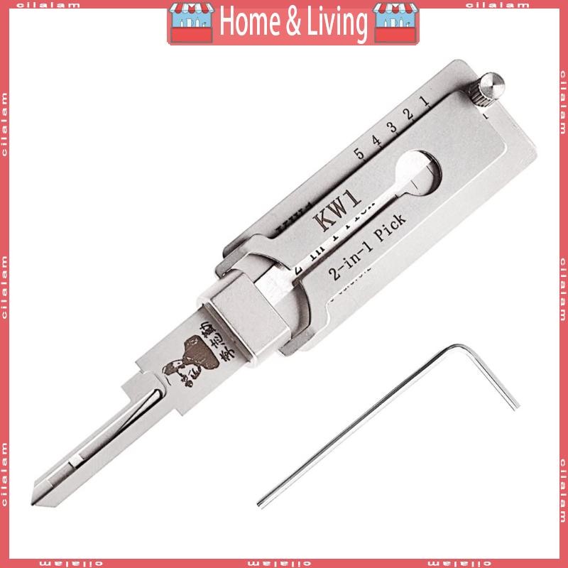CI 2in1 Lishi เครื่องมือสําหรับประตู Civil ล็อคเปิดมือเครื่องมือ Lishi 2 in 1 KW1