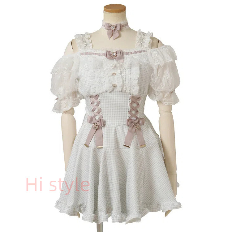 Lizlisa ญี่ปุ่น landmine Jirai kei dupes ลูกไม้ Meowchan เดรสชีฟอง