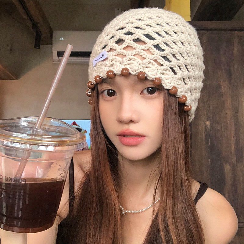 หมวกนิ้วเท้าถักด้วยมือ พู่มุกกลวง