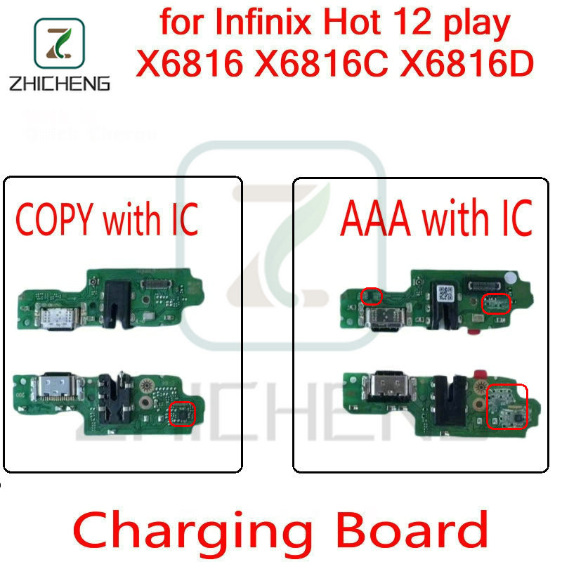 สําหรับ Infinix Hot 12 play X6816 X6816C USB Dock Charger พอร์ตชาร์จจอแสดงผลเชื่อมต่อบอร์ด IC