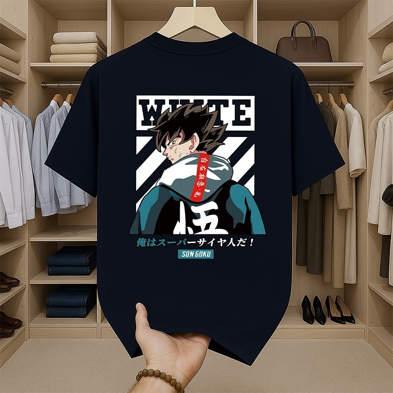 เสื้อยืดผู้ชาย สกรีนลายการ์ตูนอนิเมะสุดฮิต เสื้ออนิเมะเท่ๆ เสื้อยืดสตรีทแฟชั่นoversize t shirtคนอ้วน