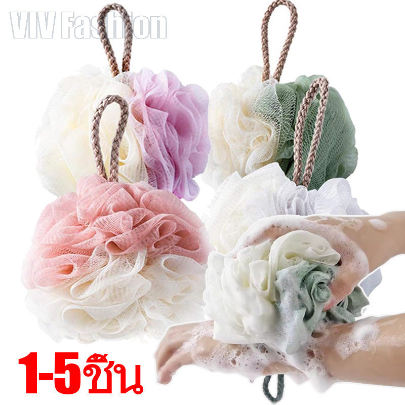 1/3/5 ชิ้น Soft Shower Mesh Foaming Bath Sponge - Exfoliating Scrubber Shower Bubble Ball - เครื่องมือทําความสะอาดผิวกาย - เครื่องมือทําความสะอาดผิวกายตาข่ายขนาดใหญ่สองสี