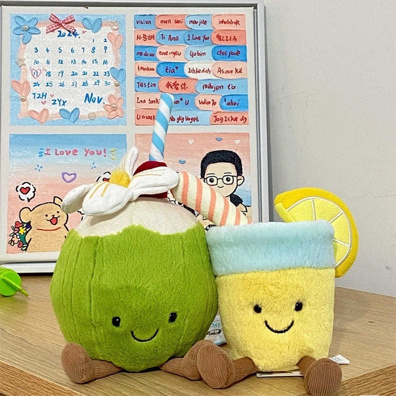ตุ๊กตาของเล่นน้ํามะนาว Aruba Coconut Kawaii Cuddly ของเล่นตุ๊กตาตุ๊กตาของขวัญวันเกิดวาเลนไทน์