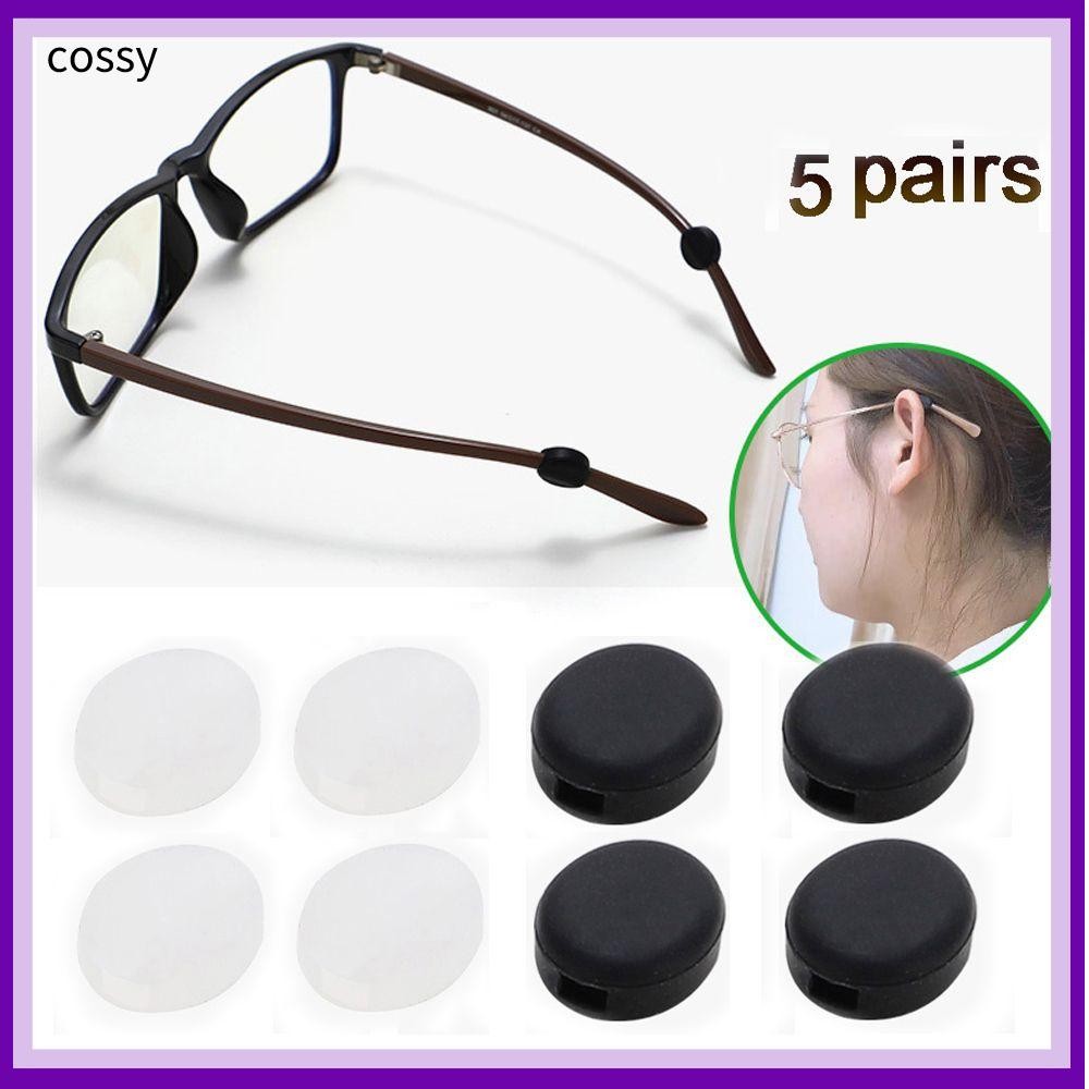 COSSY 5 คู่แว่นตาที่เกี่ยวหูกันลื่นซิลิโคนอ่อนนุ่มกลางแจ้งที่จับขาคงที่