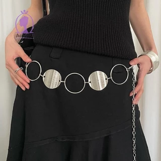 # ANTH # แฟชั่นโลหะรอบแผ่นดิสก์ Splicing ผู้หญิงเอวชุดตกแต่ง Body Chain เครื่องประดับอุปกรณ์เสริม .