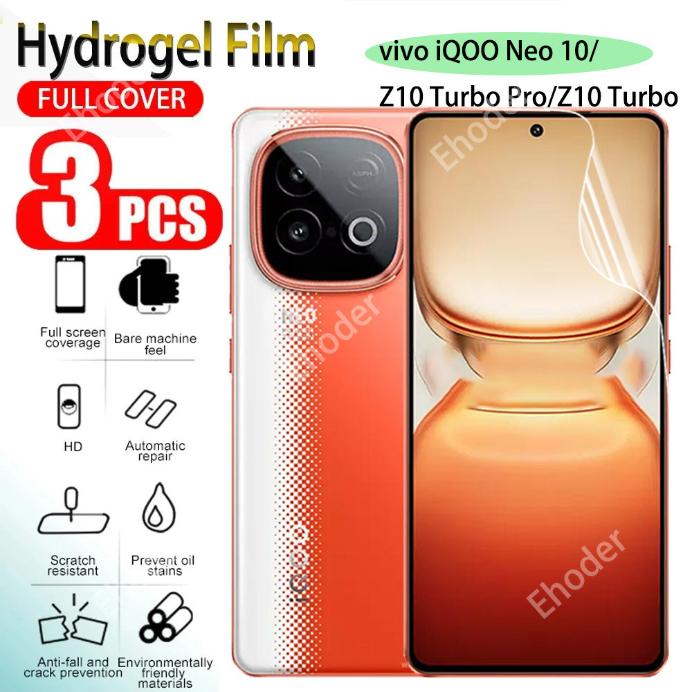 1-3 ชิ้นฝาครอบด้านหน้า Soft Hydrogel ฟิล์มสําหรับ iQOO Neo 10 5G ป้องกันหน้าจอสําหรับ iQOONeo10 Neo1