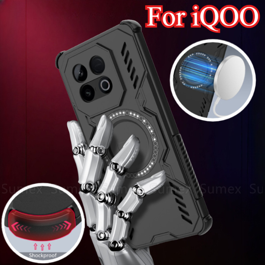 เคสโทรศัพท์กันกระแทกสําหรับ iQOO Neo 10 Z10 Turbo Pro 5G เกราะแหวนชาร์จแม่เหล็กปลอก Cooling การกระจา