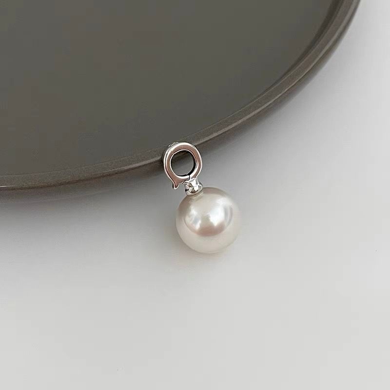 SH จี้มุกหัวเข็มขัดสากลออสเตรเลียสีขาวป่านจริงสีเทาจี้มุกที่ถอดออกได้ 925 หัวเข็มขัดเงิน KZ6011