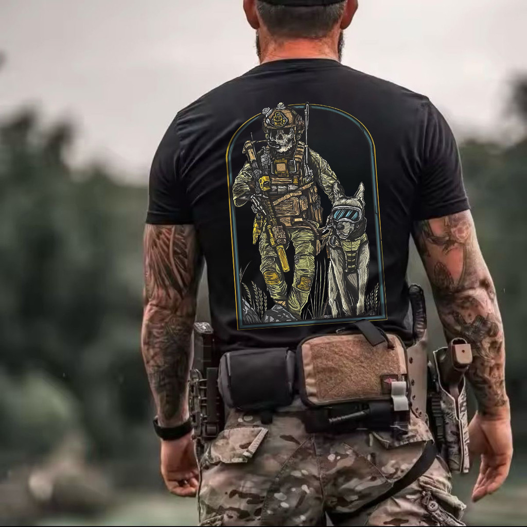 Tough Guy Club สไตล์ทหารสํารวจซีรีส์พิมพ์เสื้อยืดใหม่สำหรับการฝึกอบรมกลางแจ้งผู้ชายแขนสั้น 0613