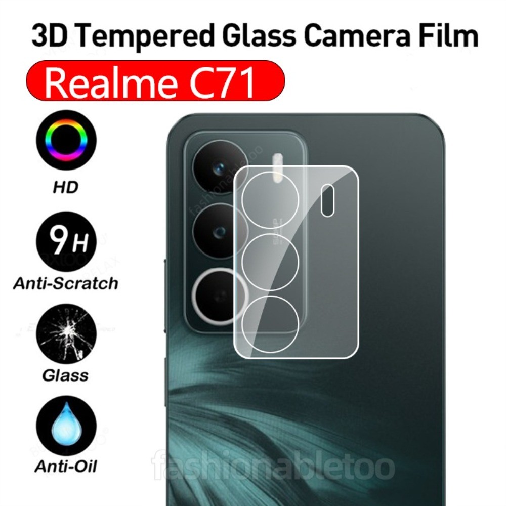 Realme C71 2025 3D เลนส์กล้องกระจกนิรภัยคลุมทั้งหมดฟิล์มป้องกันสําหรับ Realme C71 C75 X C75X C 71 C 