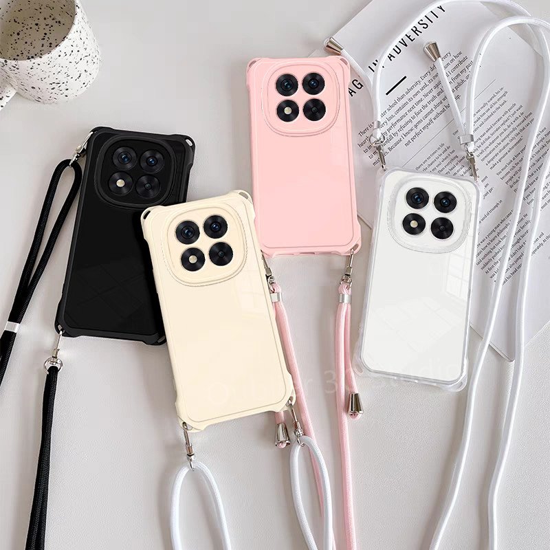 เคสโทรศัพท์ Redmi 14C 13C Note 14 13 Pro + Plus 5G 4G เคสปลอกการออกแบบใหม่ Colourful เลนส์ป้องกันกันกระแทกปกอ่อนพร้อมเชือกเส้นเล็ก 2025