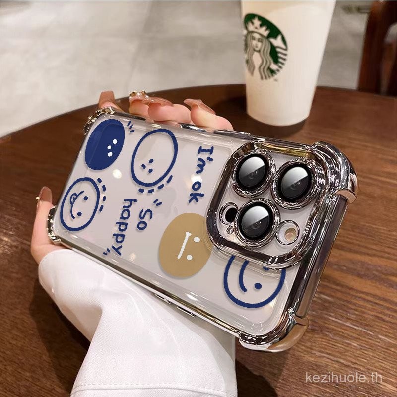 3 In1 เคสห้ารอยยิ้มสำหรับไอโฟน Ip15 15 Pro 15plus 15 Pro Max 16 16pro 16plus16promax 16e เคสโทรศัพท์