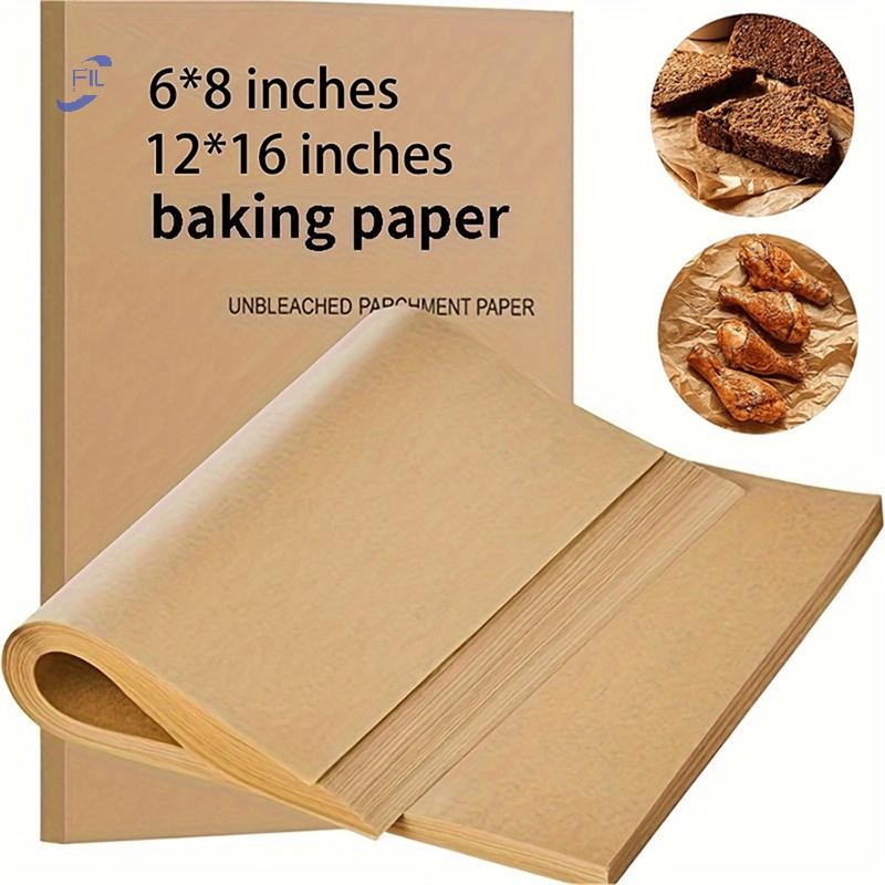 FIL 50/100 ชิ้นกระดาษรองอบ Non-Stick Precut Baking Parchment กระดาษรองอบจะไม่ Curl Burn กระดาษขี้ผึ้ง