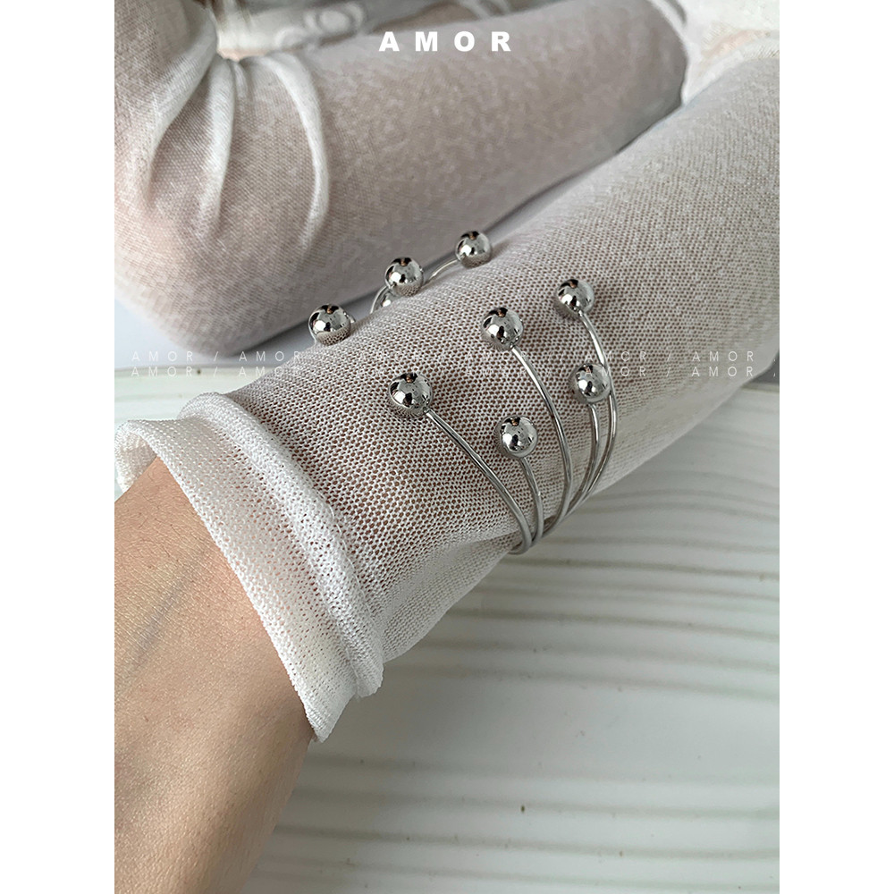 สไตล์เกาหลีงานไลน์เปิดสร้อยข้อมือปรับกับเสน่ห์ทรงกลมสร้อยข้อมือฤดูร้อนสําหรับผู้หญิง