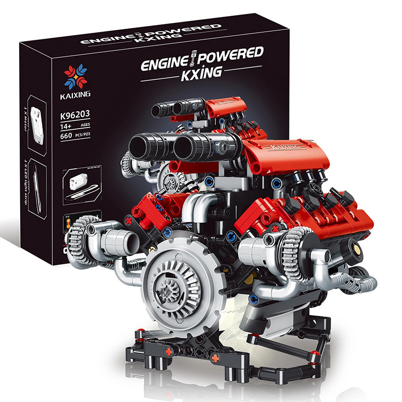 660PCS Technic Motorzed V8 APP โปรแกรมรถ Part Building Block เครื่องยนต์ชุด LED Light Assembly อิฐของเล่น
