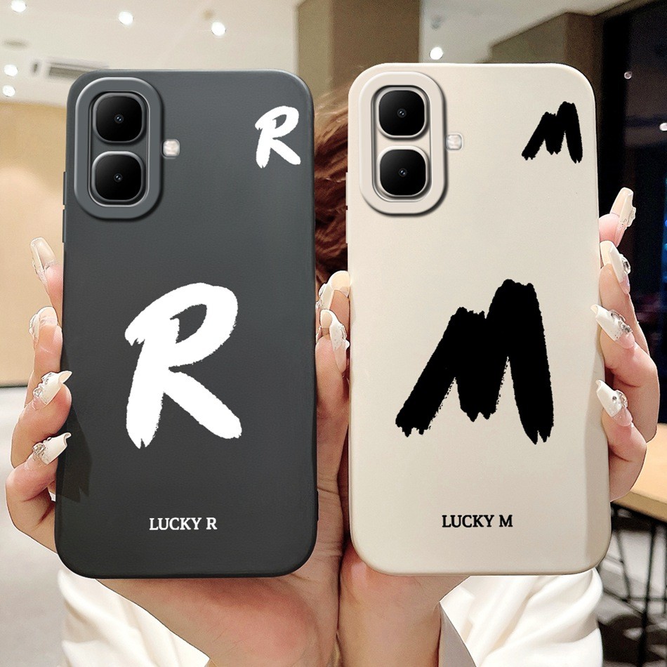 สําหรับ Infinix Smart 10 2025 Lucky Initial Letter เคสโทรศัพท์ Infinix Smart10 เลนส์ป้องกันกรณีซิลิโคนอ่อนนุ่ม