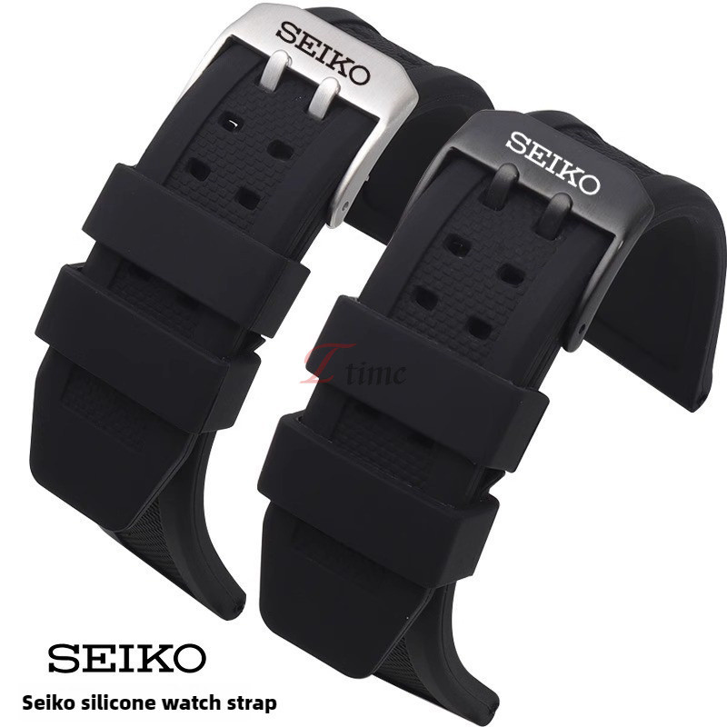 สายนาฬิกาซิลิโคนสําหรับ Seiko รุ่น SRP601J1, SEIKO5 Pilot, 19 20 22 23 มม. สีเขียว Ghost