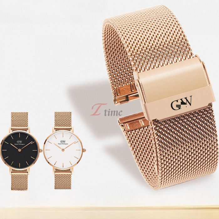 Milanis สาย 12/13/14/15/16/17/18/19/20/21/22 มม.คุณภาพสูง Slim ตาข่ายสแตนเลสสายนาฬิกาสร้อยข้อมือ Unisex โลหะถักพับ Clasp สําหรับ DW นาฬิกา Band