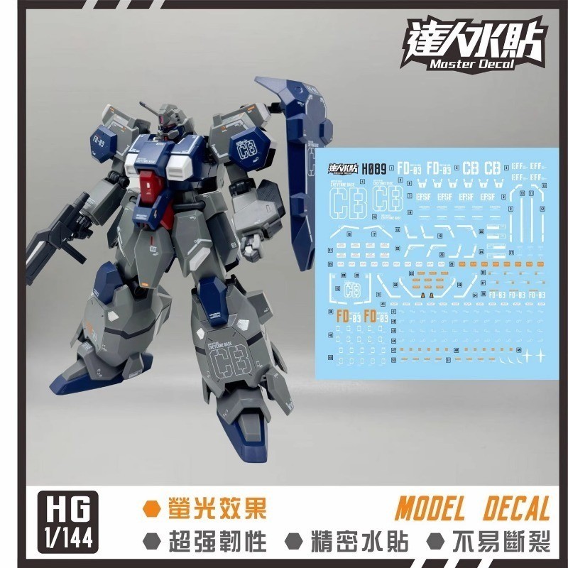 MASTER Decal H097 HGUC FD-03 Gustav Karl 1/144 สติ๊กเกอร์น้ําเรืองแสงความแม่นยําสูง DIY