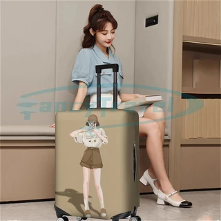 Girl ผ้าคลุมกระเป๋าเดินทาง กระเป๋าเดินทาง ผ้ายึดได้เยอะ กันฝุ่น กันรอย สวมใส่ได้ ข้น 18/20/22/24/26/28/32นิ้ว