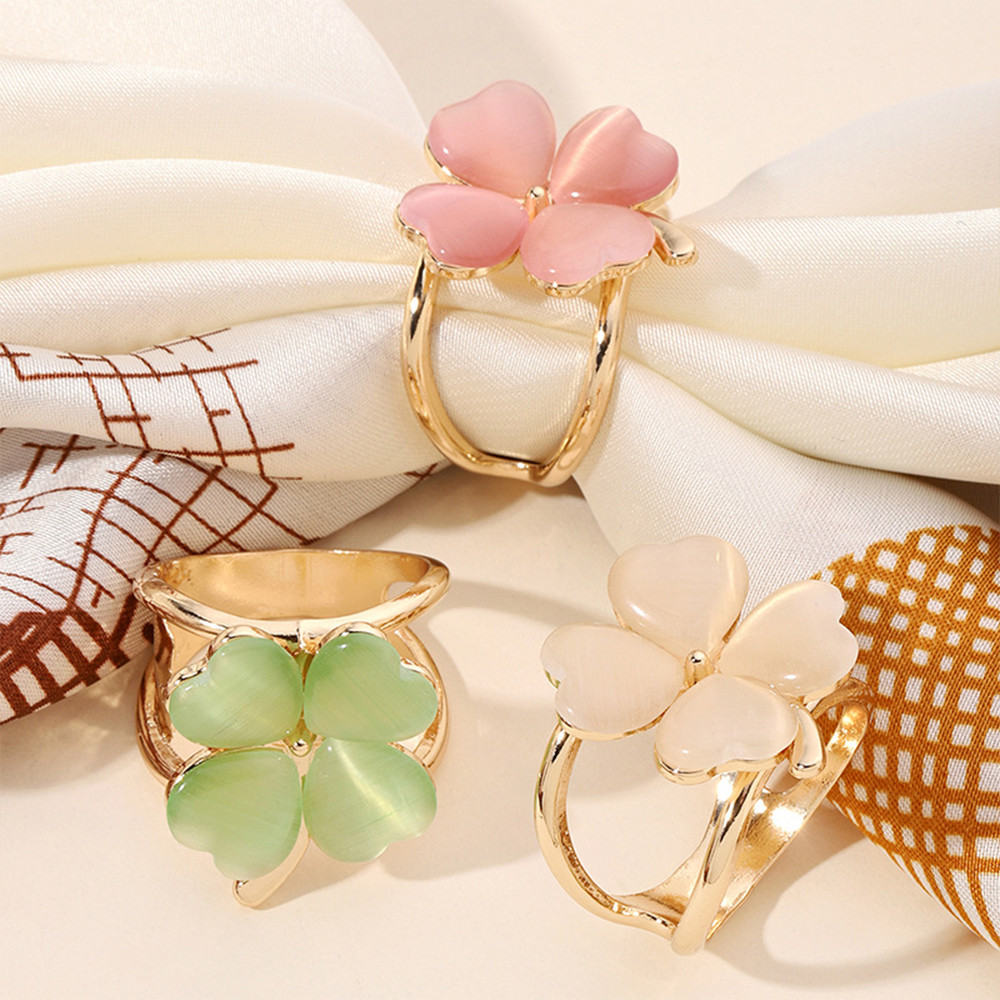 1ชิ้น โคลเวอร์ออกแบบ ปรับเสื้อ เข็มขัดหัวเข็มขัด หลายสี ผ้าพันคอแฟชั่น อุปกรณ์เสริมเสื้อผ้า