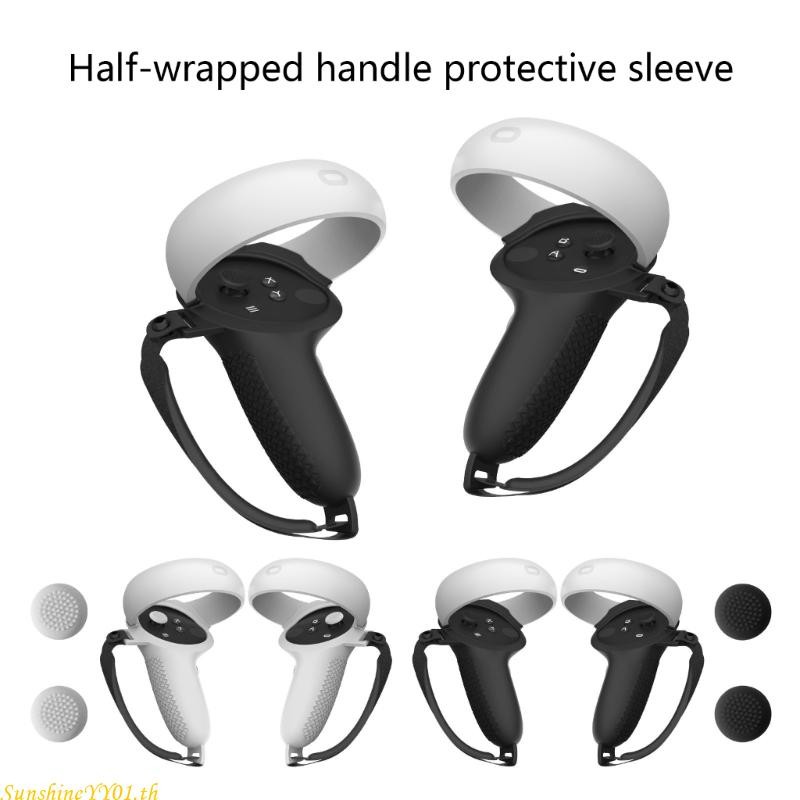 SUN ด้ามจับคอนโทรลเลอร์กันเหงื่อสําหรับ Quest 2 VR Handle Controller Protectors Strap