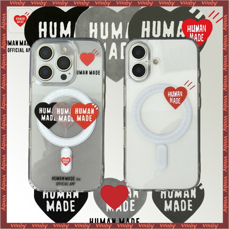 คลาสสิก HUMAM MADE Simple Love Label Lucencyแม่เหล็กเคสโทรศัพท์เหมาะสําหรับIPhone17 17AIR 16 16P 16PM 15 15P 15PM 14 14P 13 13P 13PM 12 12P 12PM 11 11P XR MAX 7P 16E 16P 16E