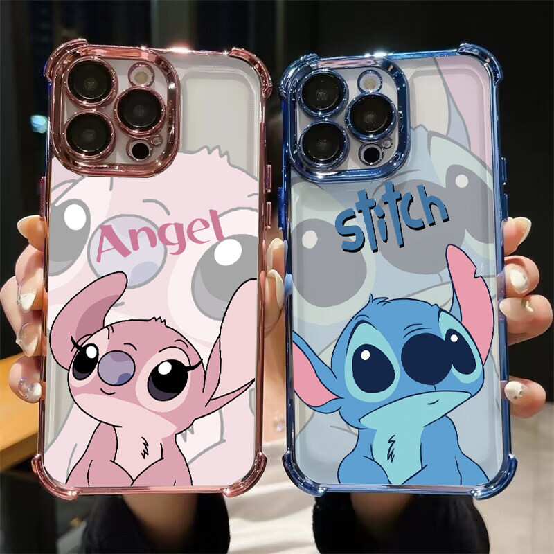 Disney Stitchเคสโทรศัพท์สําหรับOPPO Realme C75 C53 C51 หมายเหตุ 50 C55 C33 C35 C15 14 13 Pro Max 11 5 5i 6i 9 C11 2020 2021 C21 C30 C20 ปลอกชุบเลนส์โลหะนุ่มน่ารัก - รูปที่ 6